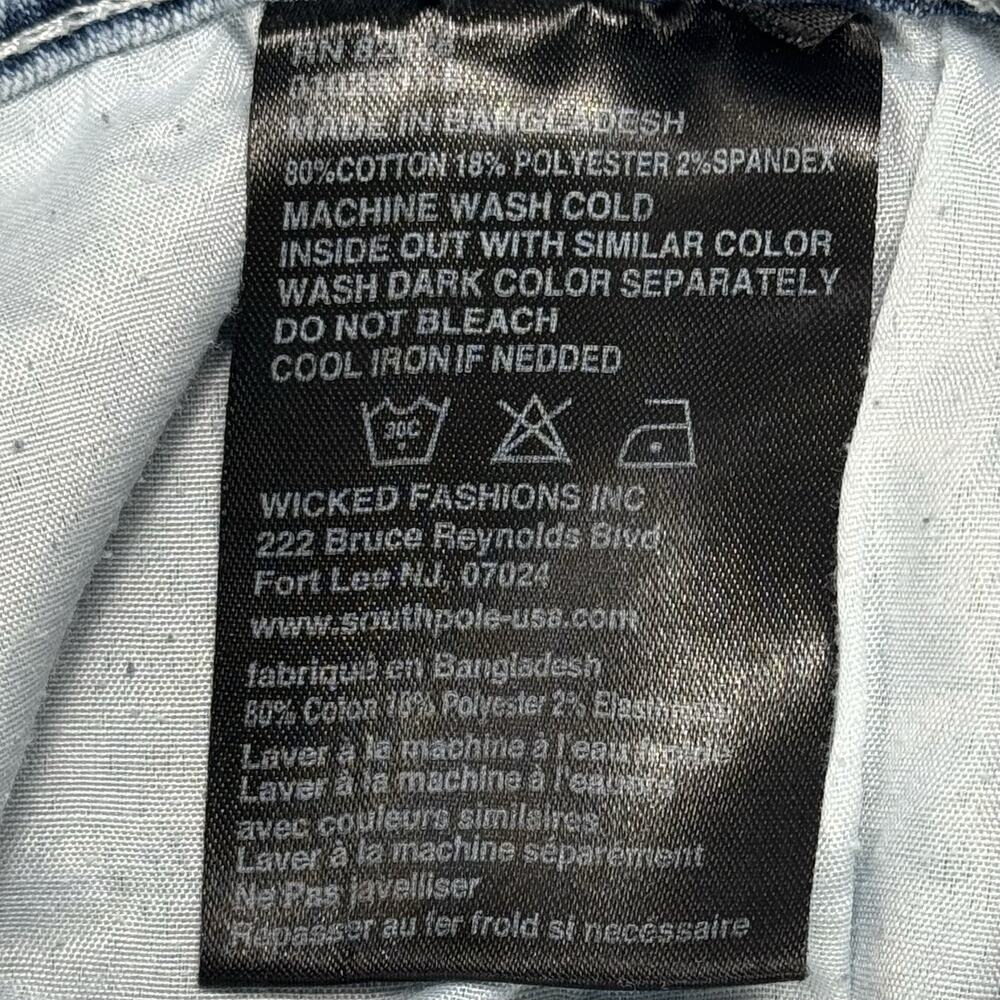 Southpole Mens Denim Shorts SZ 50 Light Acid Wash Stretch Hip-Hop Streetwear Y2K - Picture 9 of 14
